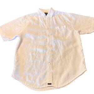 vintage Tommy Bahama Indigo Palms Mens White Short-Sleeve Button-Down Shirt M‎